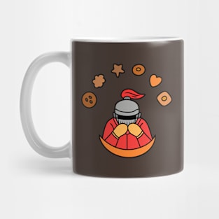 Cute knight with biscuits Mug